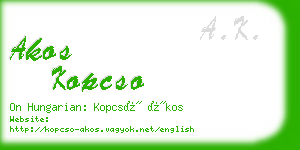 akos kopcso business card